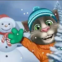 talking_tom_playing_snowballs ເກມ