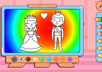 Libro Da Colorare: Principe E Principessa screenshot del gioco