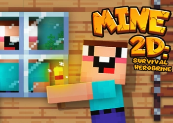 Mine 2D Survival Herobrine o'yin skrinshoti