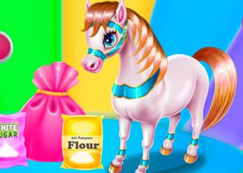 Pony Kocht Regenbogenkuchen Spiel-Screenshot