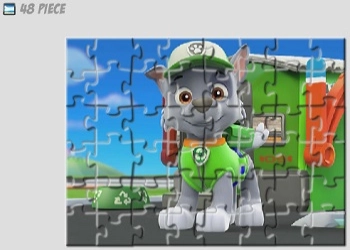 Puzzle s Rocky z Paw Patrol snímek obrazovky hry