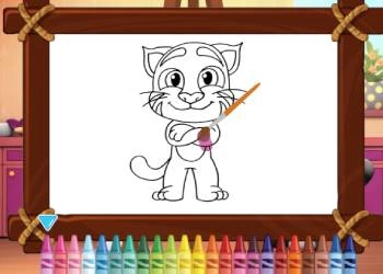 El Gato Que Habla Tom Y Angela Para Colorear captura de pantalla del juego