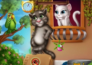 Talking Tom og Angela kysser skærmbillede af spillet